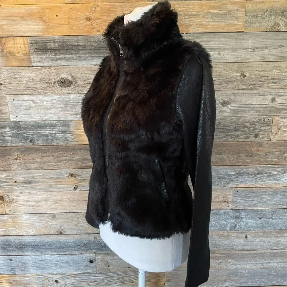 DKNY Vintage Faux Fur Jacket Kids Size XL (Fits Women’s Size Small/Medium)